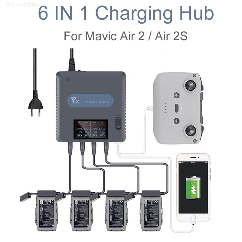 Fpv Drone Charger - 6 in 1 dijital ekran pil